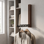 Wall-Mounted Folding Clothes Rack — Black