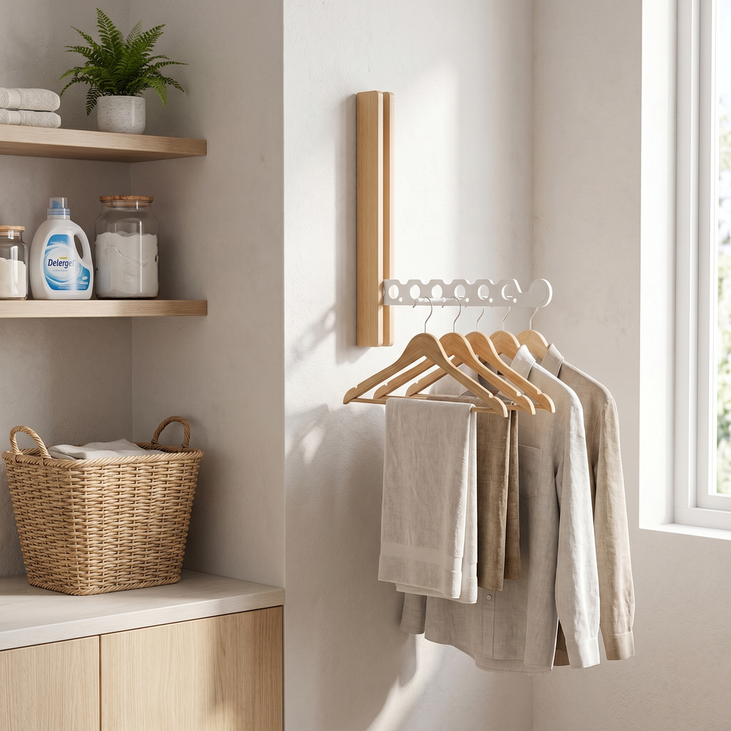 Wall-Mounted Folding Clothes Rack — product view 2