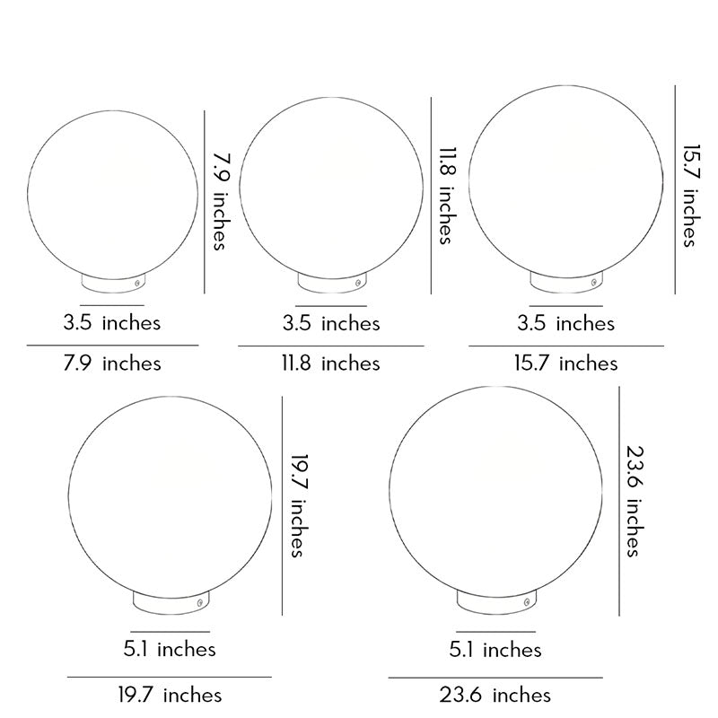 Moon Globe Outdoor Pillar Light, 8 or 12 Inch, Solar or Wired — product view 16