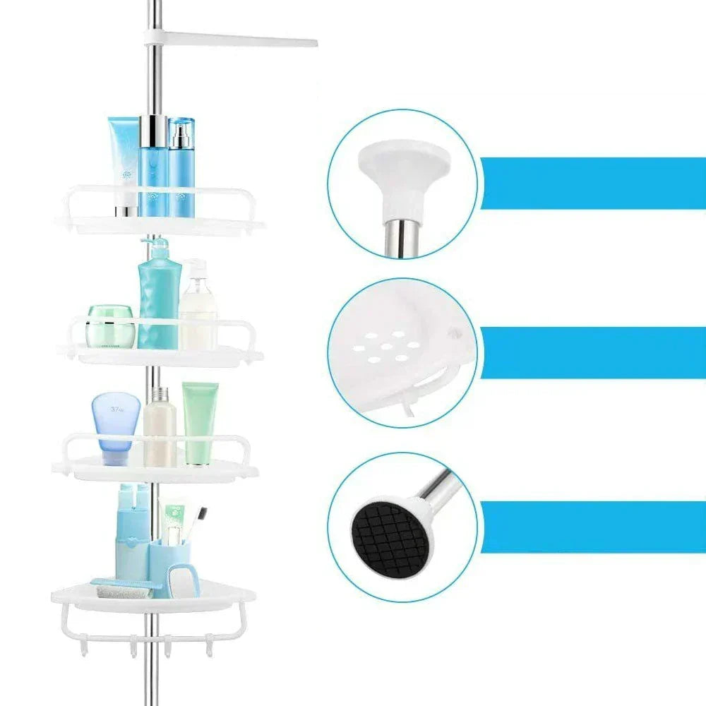 Telescopic Corner Shower Caddy with 4 Adjustable Shelves - product view 2