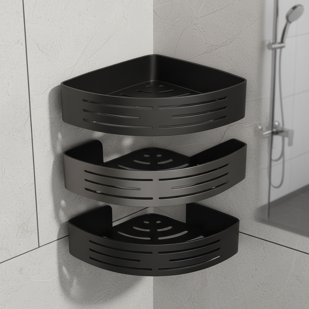 3-Tier Corner Shower Caddy, No-Drill Bathroom Organizer - product view 1