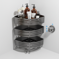 3-Tier Corner Shower Caddy, No-Drill Bathroom Organizer - Dark Gray