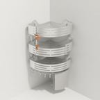 3-Tier Corner Shower Caddy, No-Drill Bathroom Organizer - Silver