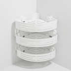 3-Tier Corner Shower Caddy, No-Drill Bathroom Organizer - White
