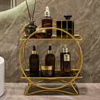 2-Tier Bathroom Countertop Organizer with Marble-Effect Shelves - product view 11