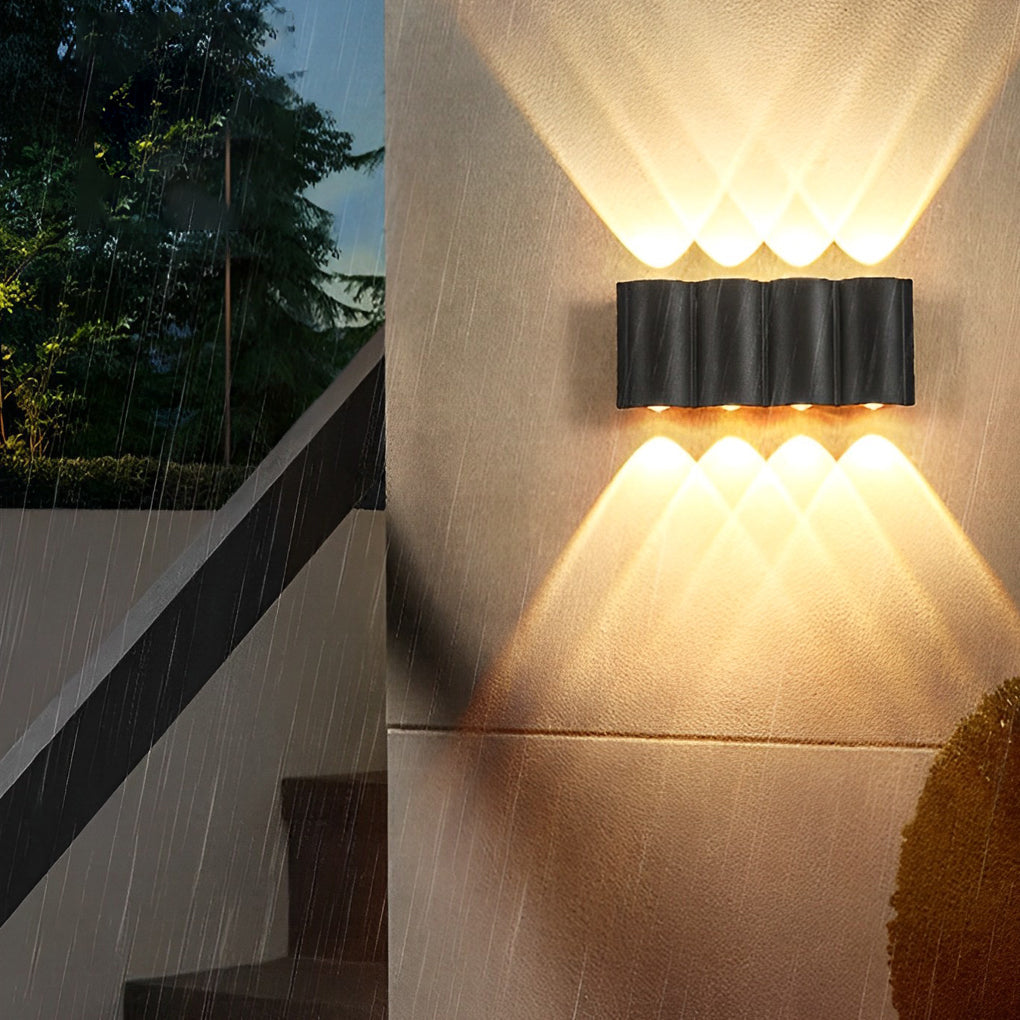 Wave LED Outdoor Wall Light, Up-and-Down Lighting, IP65 — product view 9
