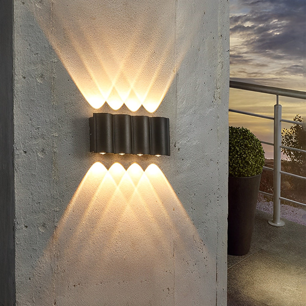 Wave LED Outdoor Wall Light, Up-and-Down Lighting, IP65 — product view 8