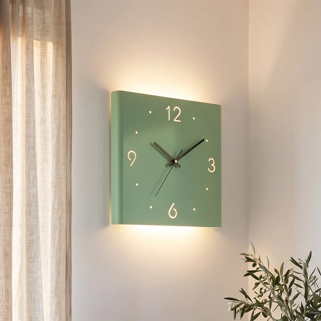 Square LED Wall Clock, Silent Backlit Clock with USB Charging — product view 5