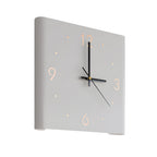 Square LED Wall Clock, Silent Backlit Clock with USB Charging — White, Single Sided