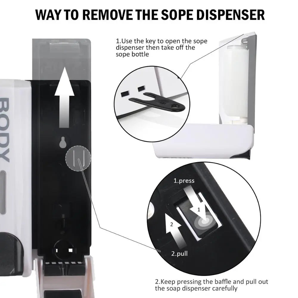 Wall-Mounted Shower Soap Dispenser, 1–3 Chambers - product view 12